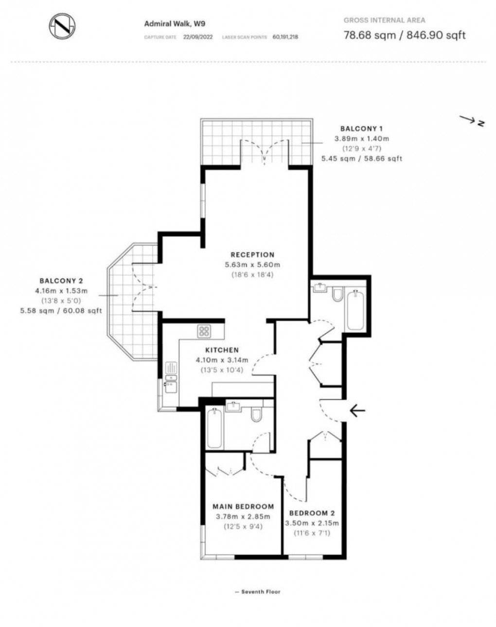 Floorplan for Admiral Walk, London