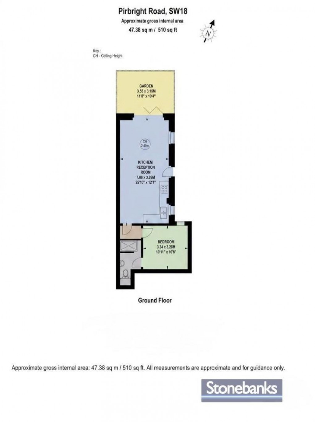 Floorplan for Pirbright Road, London