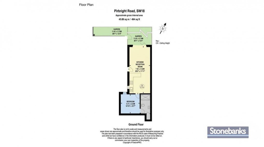 Floorplan for Pirbright Road, London